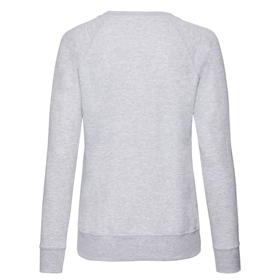 Fruit of the Loom Womens/Ladies Lightweight Lady Fit Raglan Sweatshirt (Heather Grey) - Image 2