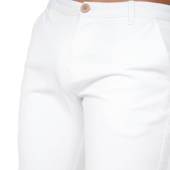Crosshatch Mens Sinwood Chino Shorts (White) - Image 4