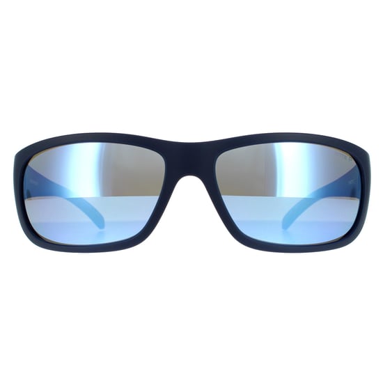 Gafas de sol Arnette Rectángulo para Hombre Matte Azul Gris Oscuro Espejo Azul Agua - Image 1