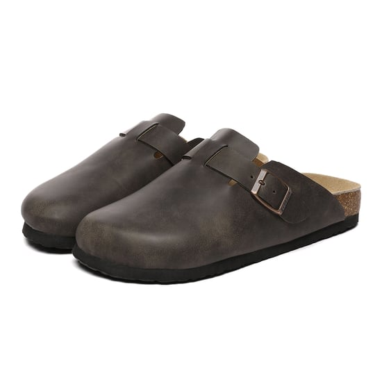 Sandalias EVER AU Men Hardhead Leather Comfort Clog - Piel engrasada marrón - Image 3