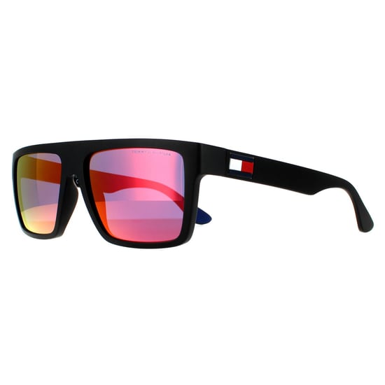 Tommy Hilfiger Rectangle Mens Matte Black Grey Infrared Sunglasses - Image 2