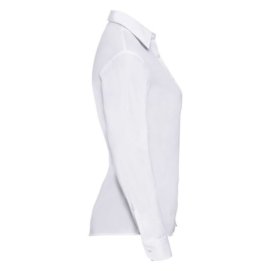 Russell Collection Womens/Ladies Poplin Easy-Care Long-Sleeved Formal Shirt (White) - Image 3