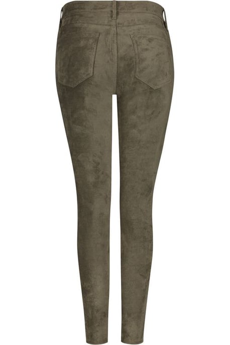 Alina Skinny Green Faux Suede