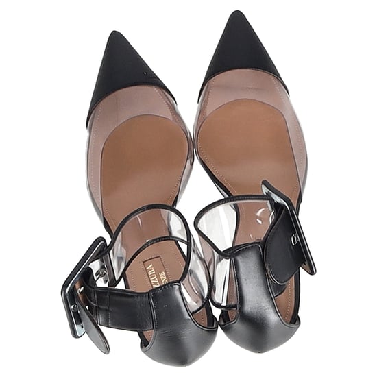 Aquazzura PVC Ankle Strap Sandals in Black Leather - Image 6