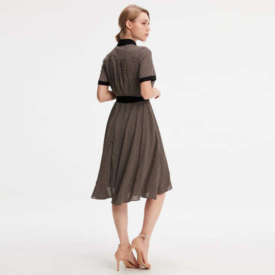 Printed Shirt dress print and contrasting collar - Image 3