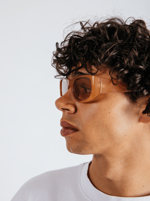 90's Wrap Sunglasses in Sand