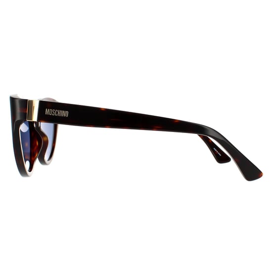 Gafas de sol de mujer Moschino Cat Eye en azul oscuro havana - Image 3