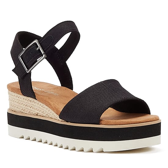 TOMS Diana Canvas Wedge Women's Black Sandals - Image 2