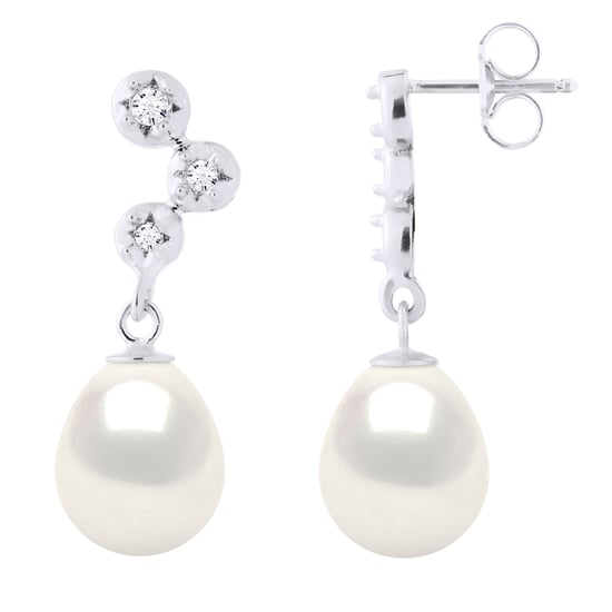 Earrings Prestige - Diamonds 0,12 Cts  - Quality HSI - White Gold - Image 1