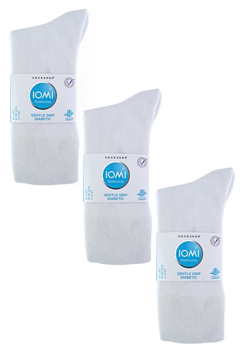 IOMI - Paquete de 6 Calcetines Diabéticos de Bambú para Hombre - Blanco - Image 2