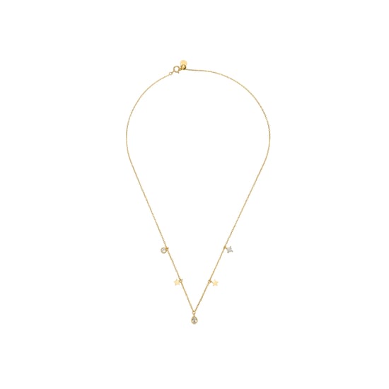 Luxenter Star Necklace made of 925 sterling silver and brilliant zirconia finished in 18 carat yellow gold plating