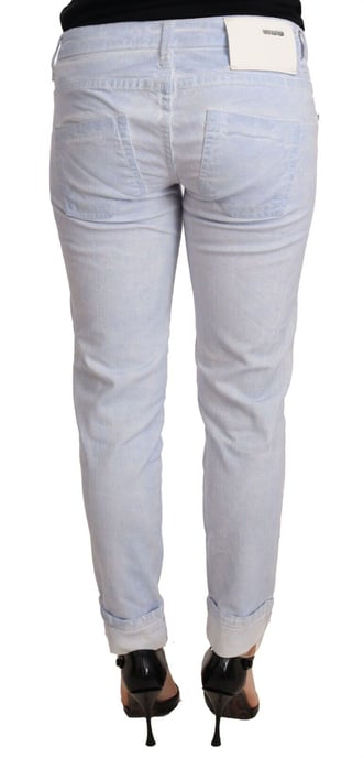 Jeans Ajustados de Algodón Azul Claro con Dobladillo Doblado Acht - Image 3