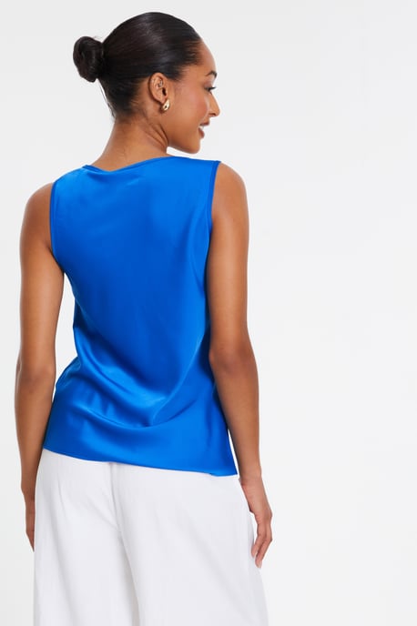 Royal Blue Satin Vest Top