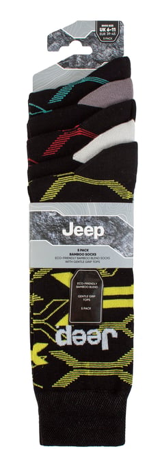 Calcetines de vestir de bambú para hombre | Jeep | Paquete de 5 calcetines transpirables para uso diario - Multi - Image 2