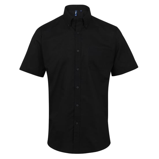 Premier Mens Signature Oxford Short Sleeve Work Shirt (Black) - Image 1