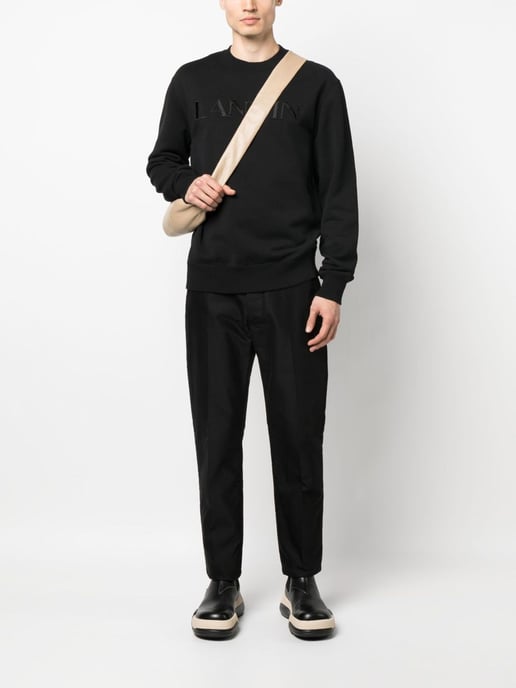 Lanvin Paris Sudadera Bordada Logo en Negro - Image 5