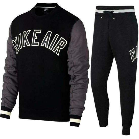 Conjunto de chándal con cuello redondo completo Nike Air Fleece negro - Image 1