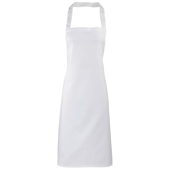 Premier Ladies/Womens Slim Apron (no Pocket) (Pack of 2) (White)