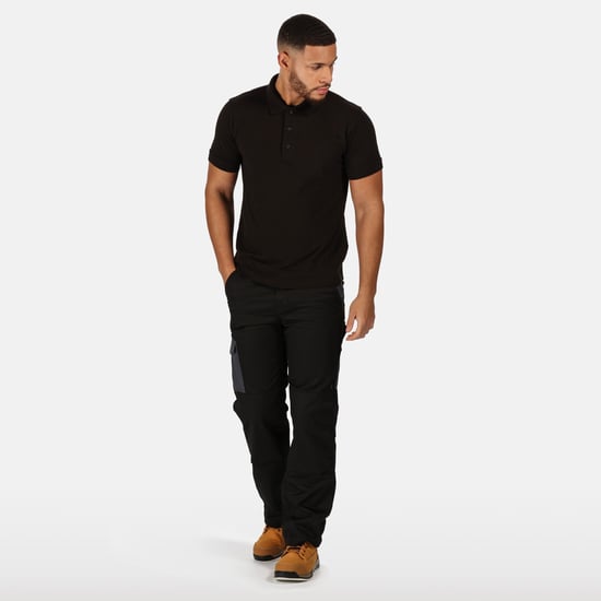 Regatta Classic Mens 65/35 Short Sleeve Polo Shirt (Black)