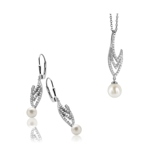 Orphelia Women's 925 Sterling Silver Set: Chain-Pendant + Earrings - Silver SET-5173 - Image 1