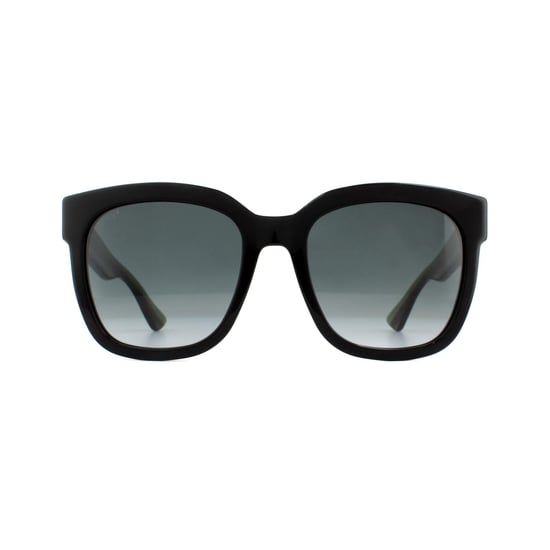 Gucci Sunglasses GG0034S 002 Black Glitter Green and Red Grey Gradient