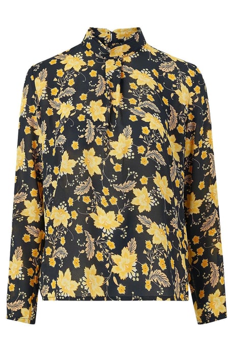 High Neck Floral Blouse