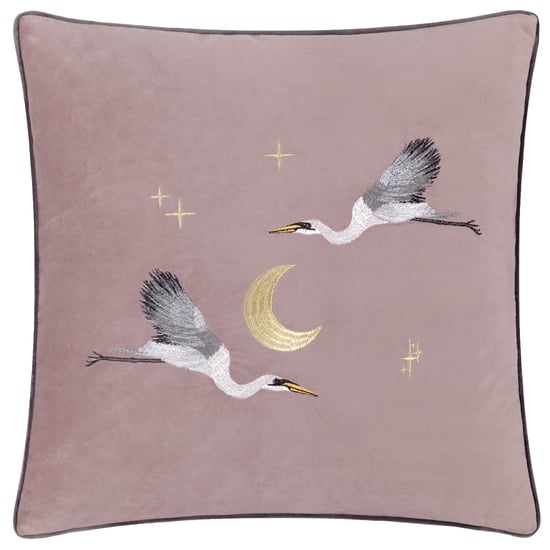 Paoletti Moonlit Flight Embroidered Velvet Cushion Cover