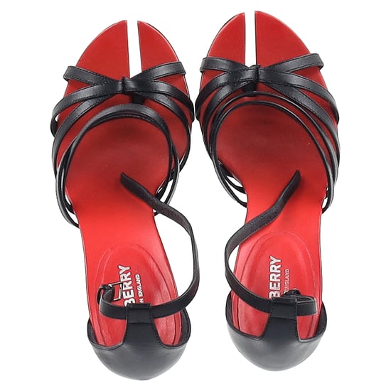 Burberry Hove Chunky Heel Thong Sandals in Black Cow Leather - Image 3