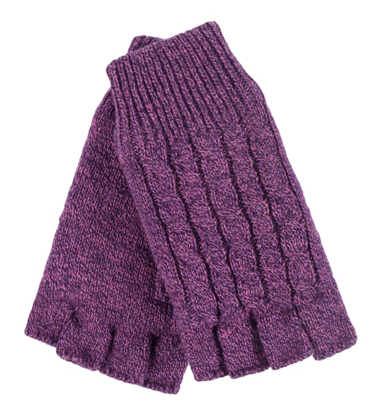 CALEFACTORES - Guantes térmicos de invierno sin dedos de punto por cable para mujer - Image 1