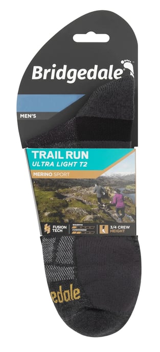 Bridgedale - Calcetines de running Ultralight Merino Sport para hombre - Gunmetal - Image 2