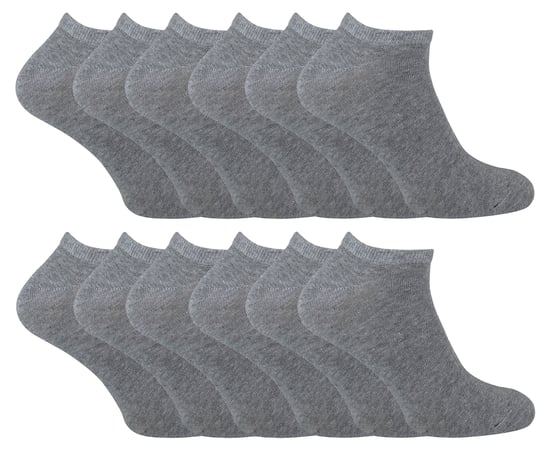 Sock Snob - 12 Pair Multipack Mens Quarter Trainer Socks - Grey
