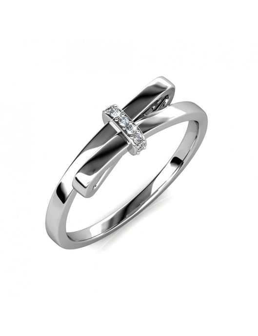 Anillo Lazo Luminoso - Plata y Cristal - Image 1
