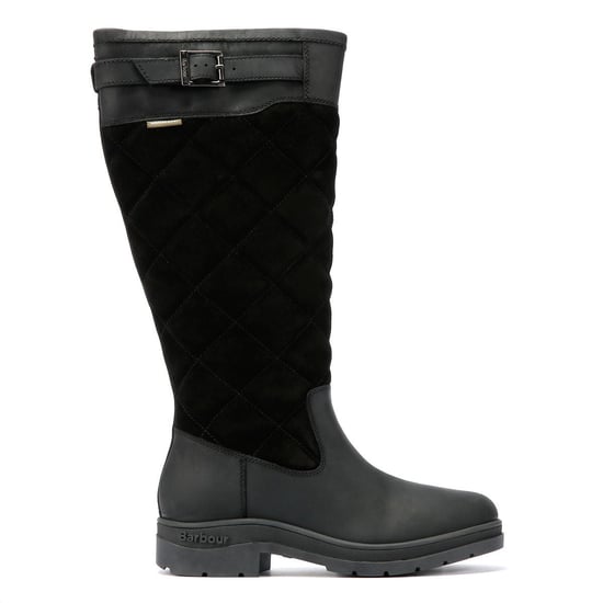 Barbour Oak Tall Suede/Leather Women's Black Boots - Image 5