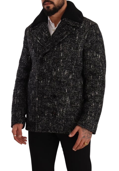 Abrigo de lana negro de doble botonadura de Dolce & Gabbana para hombre - Image 2