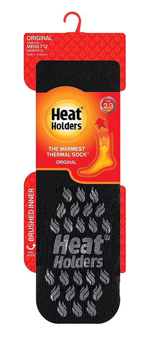 Calcetines de invierno para hombre | Calcetines largos antideslizantes con forro polar - Negro / Gris - Image 2