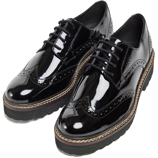 Pod Kortney Faux Leather Women's Black Patent Brogues Shoes - Image 6