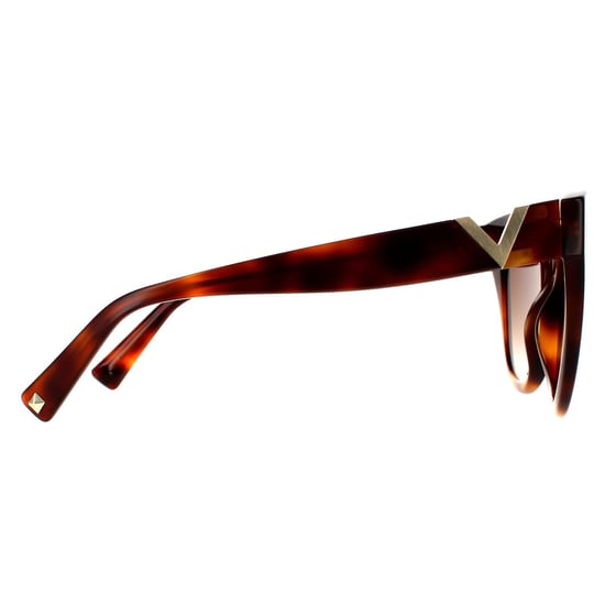 Gafas de sol Valentino Cat Eye para mujer en marrón habana claro con degradado - Image 4