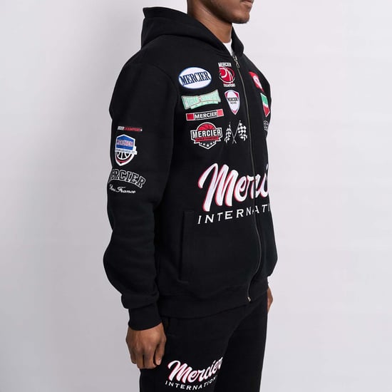 Men's Mercier International Zip Hoodie in Black