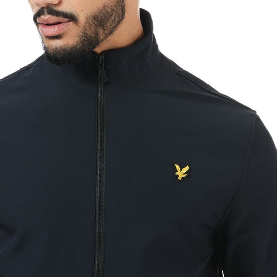 Men's Lyle And Scott Funnel Neck Softshell Jacket in Navy - Image 6