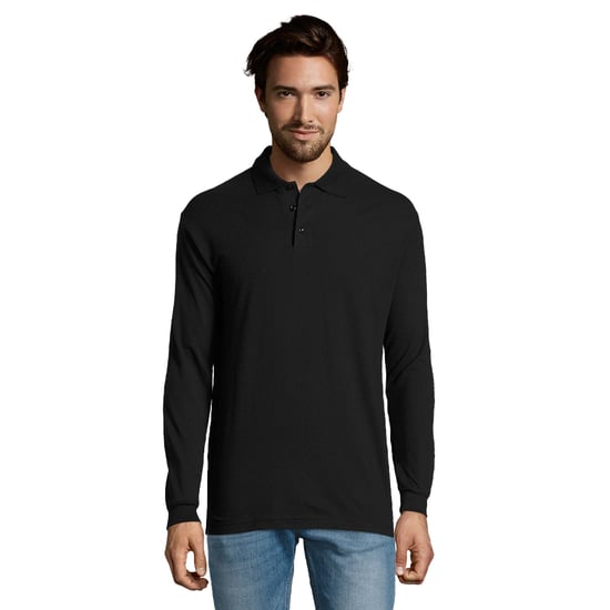 SOLS Mens Star Long-Sleeved Polo Shirt (Navy) - Image 1