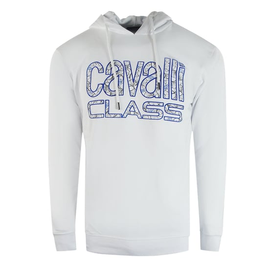 Cavalli Class Floral Logo White Hoodie