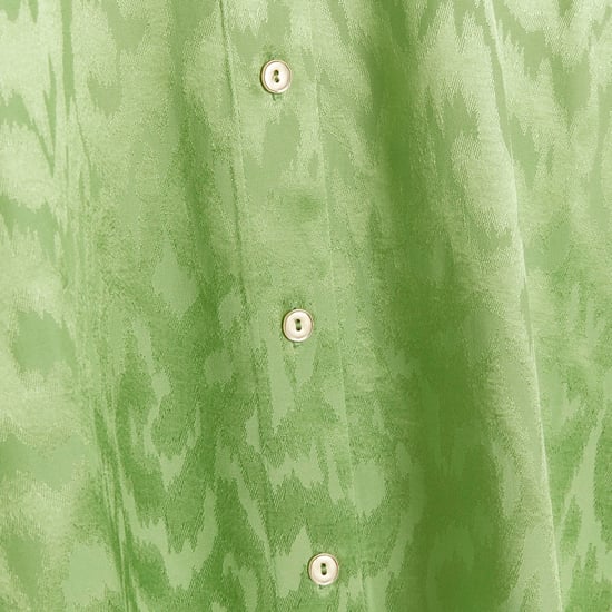 River Island Womens Shirt Green Jacquard Oversized