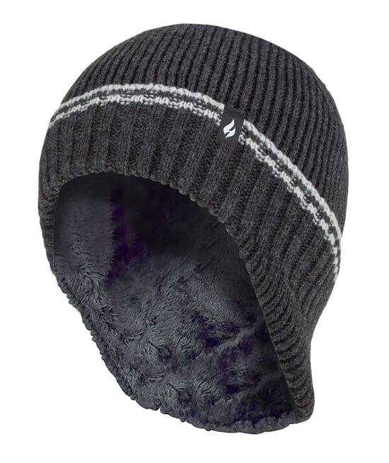 Heat Holders - Boys Patrol Ribbed Bobble Pom Pom Hat for Winter - Anthracite - Image 1