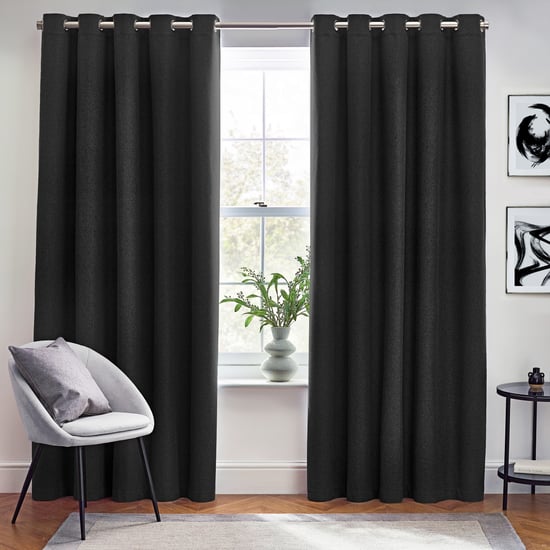 Cortinas Opacas con Ojetes Dawn Black de furn. - Image 2