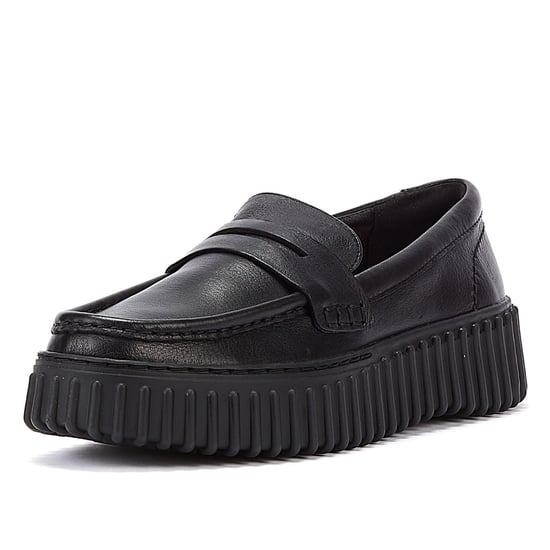 Zapatos de comodidad de cuero para mujer Clarks Torhill Penny en negro - Image 3