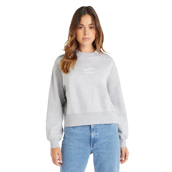 Umbro Womens/Ladies Core Boxy Sweatshirt (Grey Marl/White)