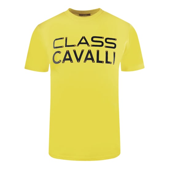 Cavalli Class Bolted Logo Yellow T-Shirt