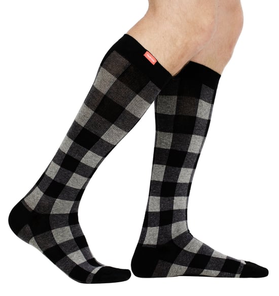 VIM&VIGR - Calcetines de compresión graduada de algodón 20-30 mmhg para hombre y mujer - Gris jaspeado - Image 2