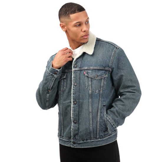 Men's Levis Type III Sherpa Trucker Jacket in Denim - Image 1