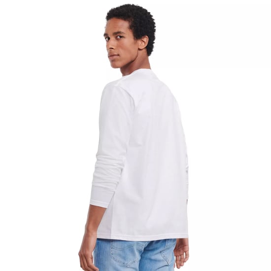 Russell Unisex Adult Classic Plain Long-Sleeved T-Shirt (White) - Image 2